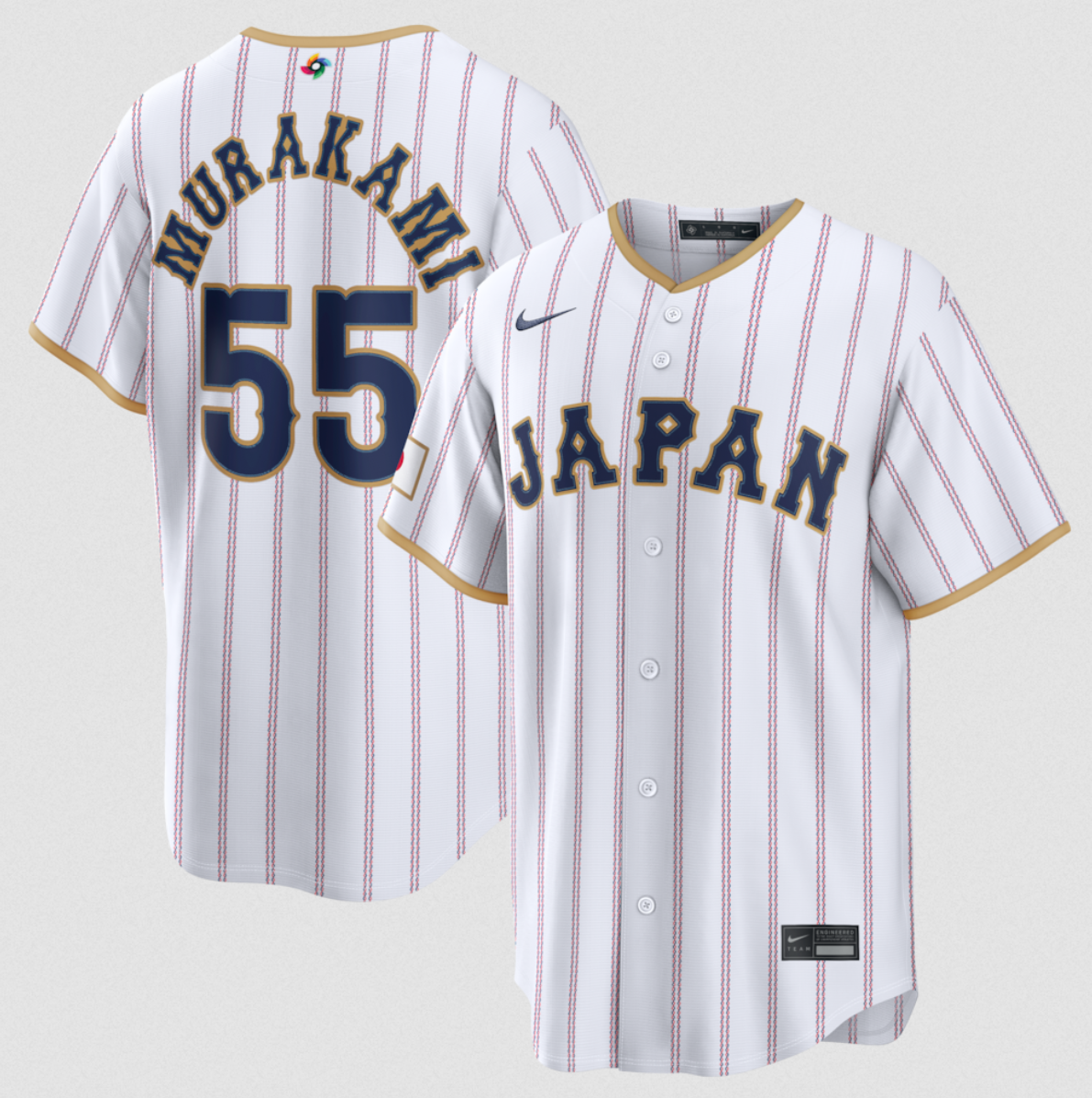 Men's Japan Baseball #55 Munetaka Murakami White 2026 World Baseball Classic Home Stadium Stitched Jersey